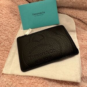 Tiffany & Co. Black Embossed Leather Pouch
